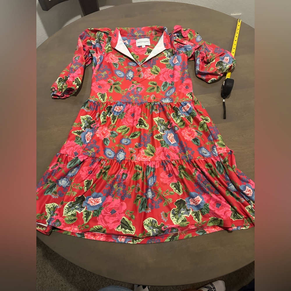 Floral Midi Dress - Pink and Green